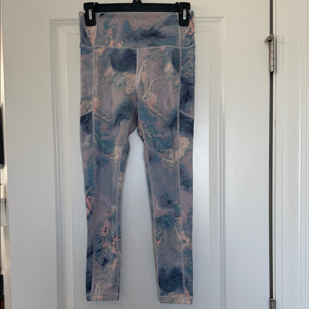 Victoria's Secret Marble Pattern Leggings - Blue and Pink